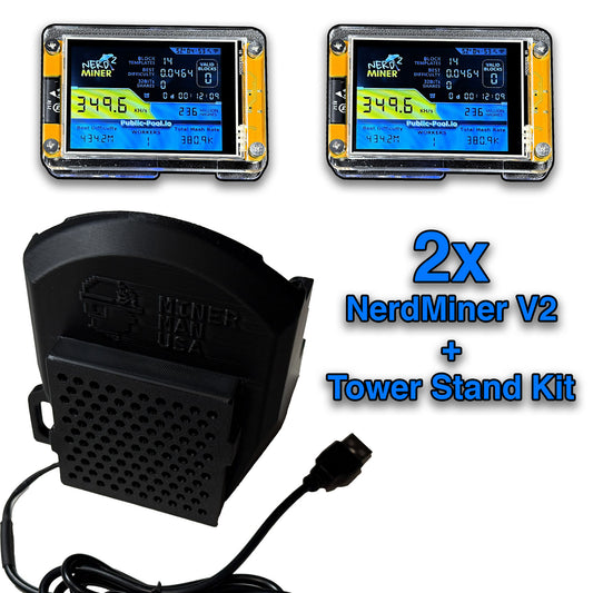 Tower Fan Stand Combo Kit - NerdMiner V2 & Tower Fan Stand