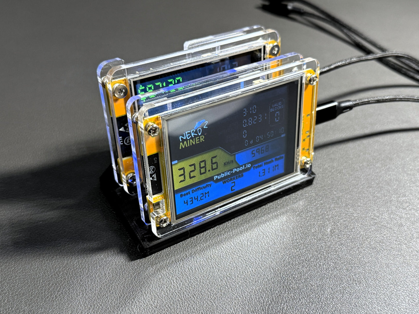 2-Slot Cradle Stand for NerdMiner & NMminer Bitcoin Solo Mining Devices