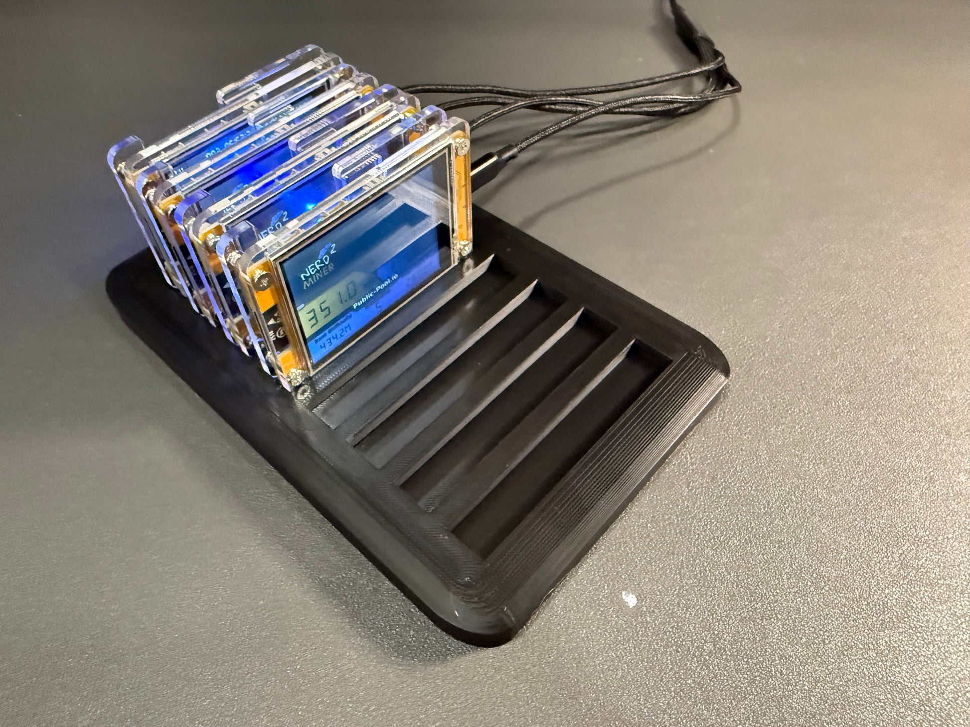 8-Slot Tray NerdMiner / NMminer Display Stand – Miner Man USA
