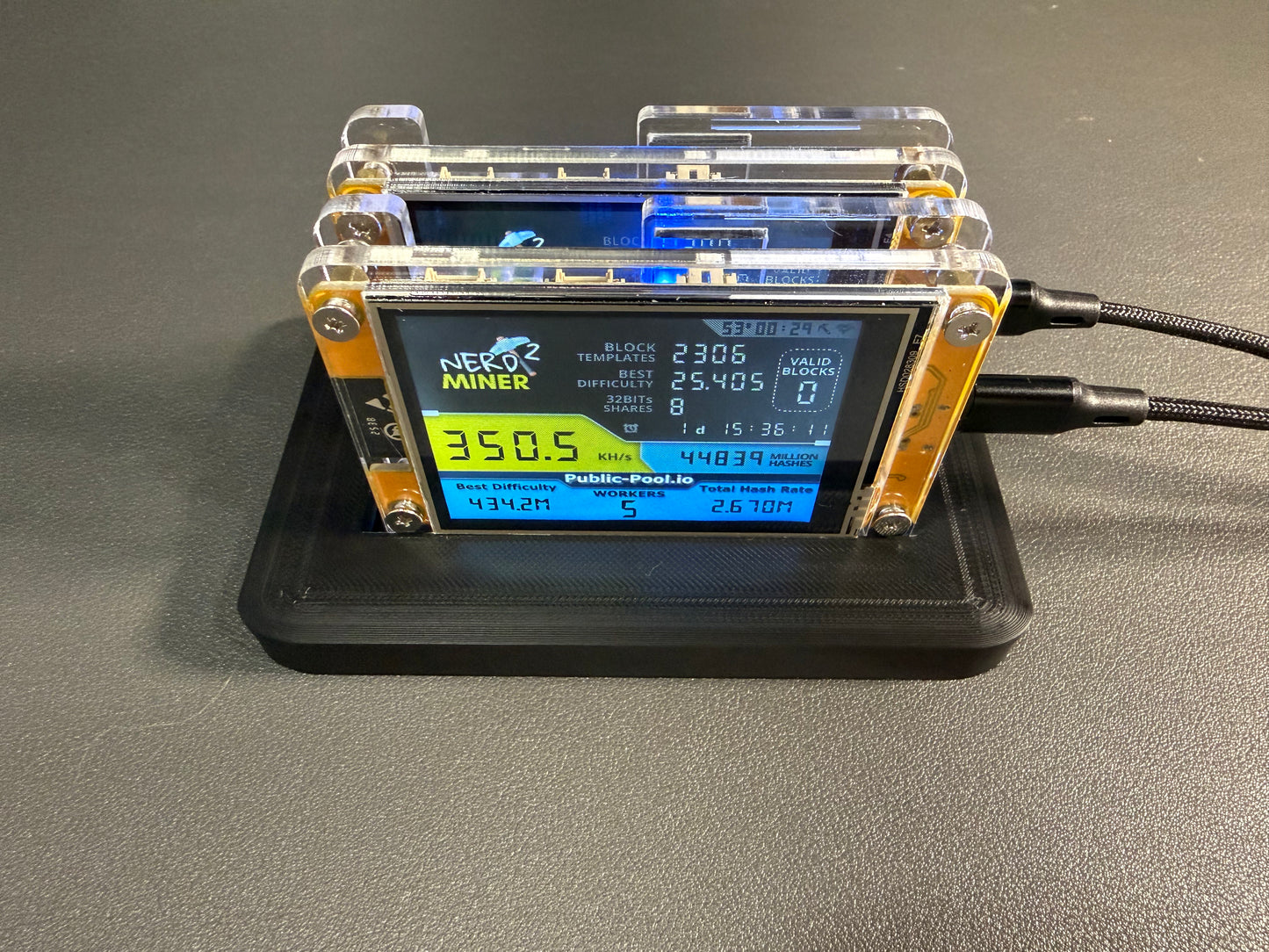 2-Slot NerdMiner / NMminer Display Stand