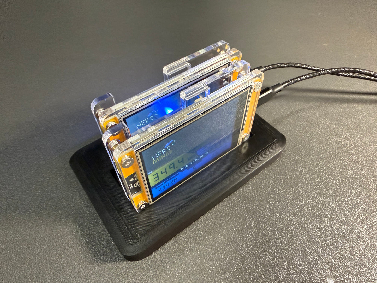2-Slot NerdMiner / NMminer Display Stand