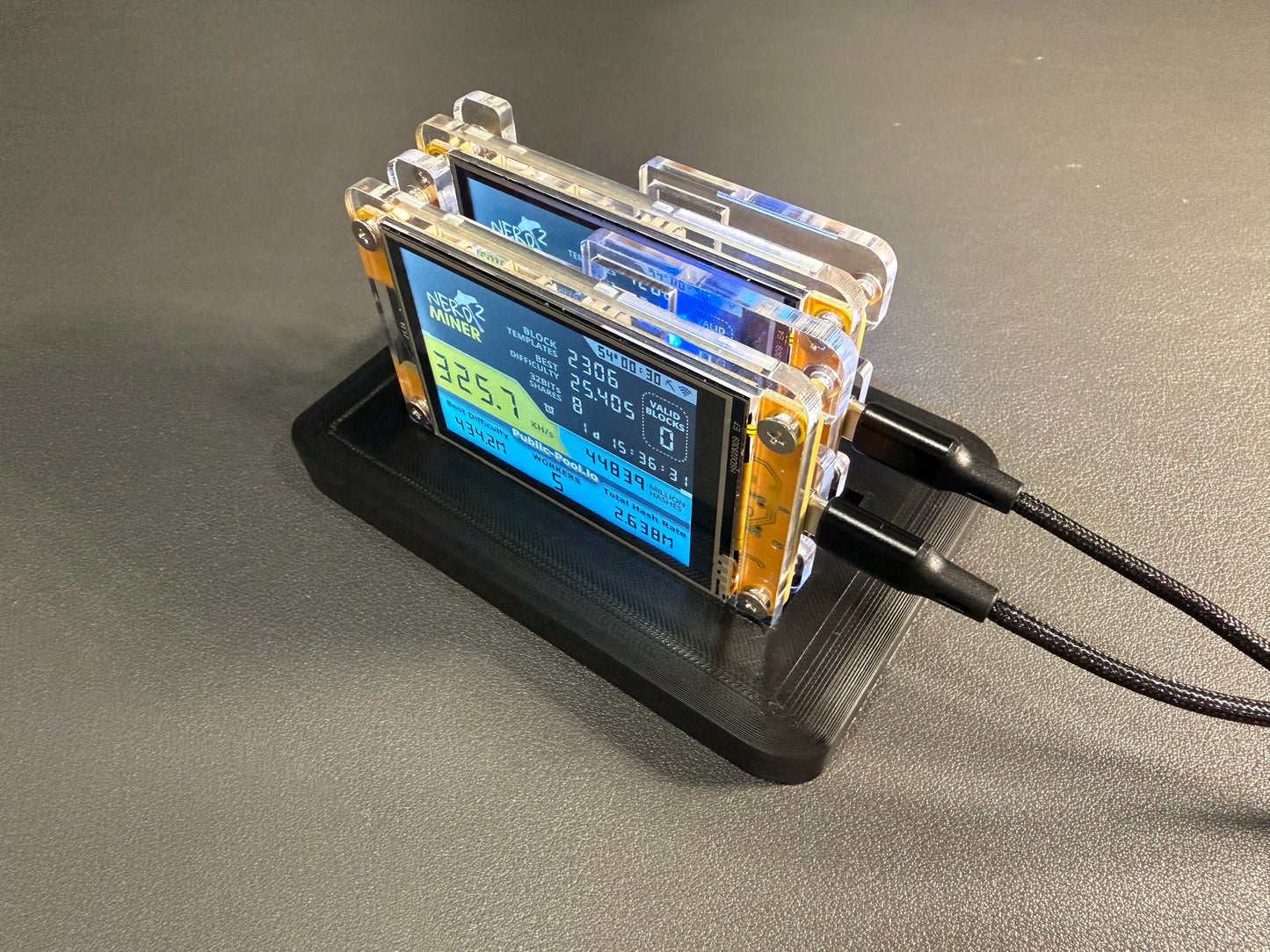 2-Slot NerdMiner / NMminer Display Stand